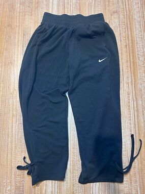 Nike Black Capri Sweatpants with White Swoosh